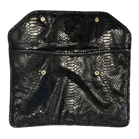 Michael Kors Large Envelope Clutch MacBook Air Sleeve Black Python Crocodile - Picture 4 of 7